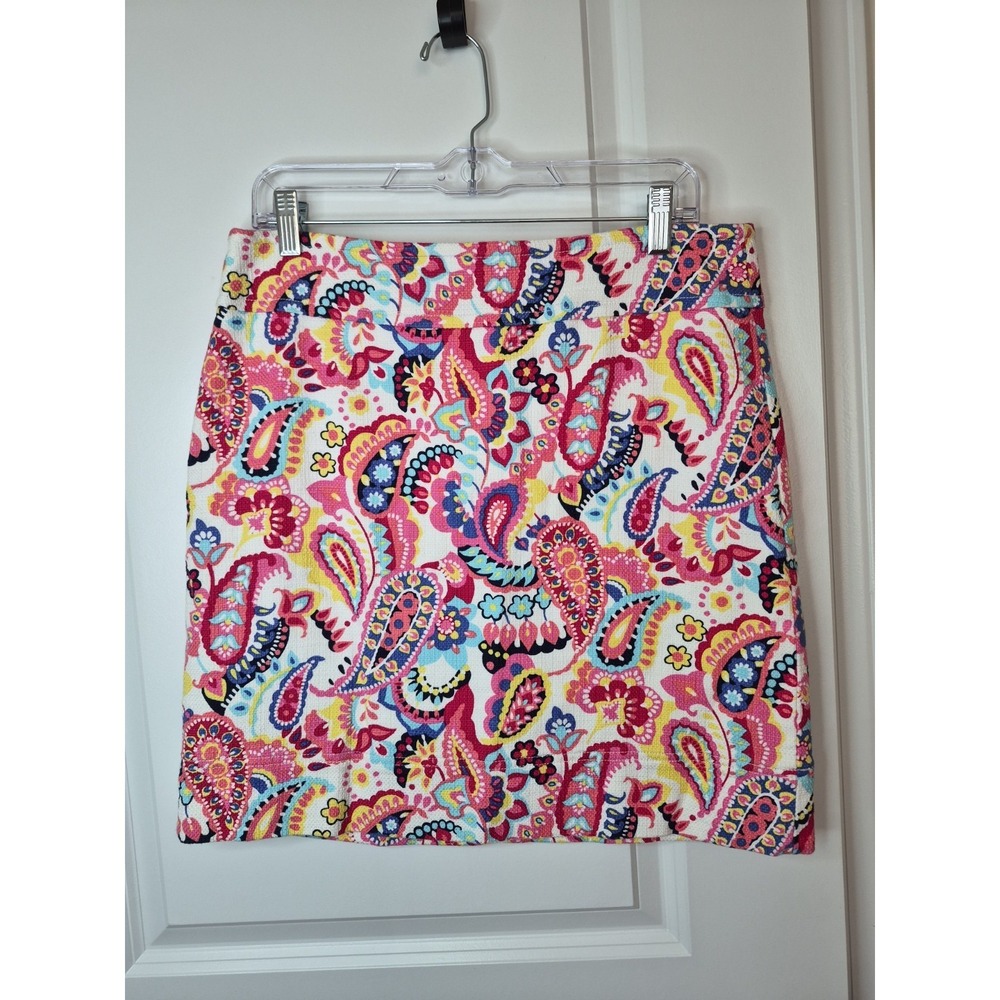 Talbots Persian Pink Multicolor Pencil Skirt Womens Size 10